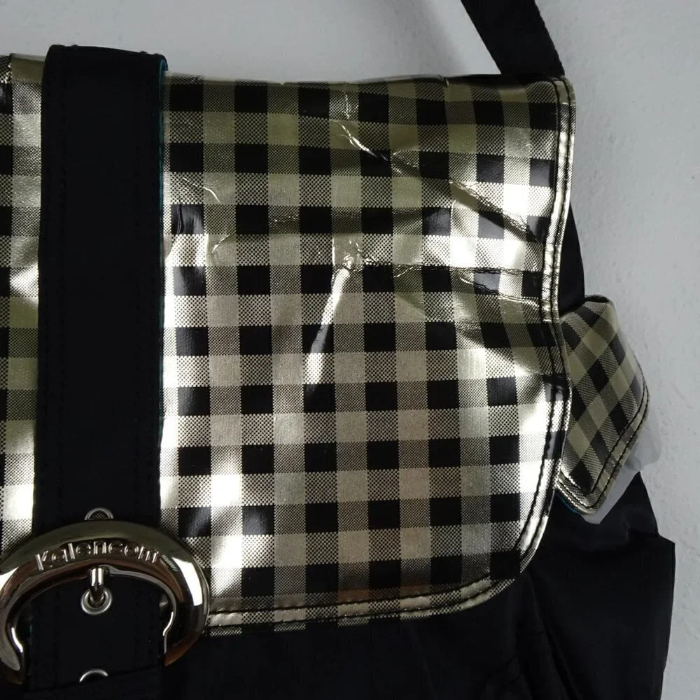 Kalencom Baby Diaper Bag Infant Black Gold + Bottle Bag Zip Pouch Changing Pad